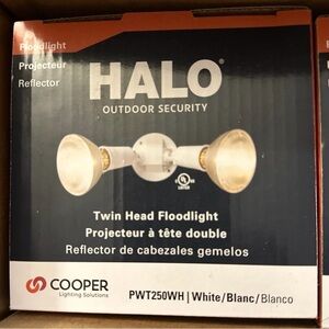 Halo White Twin Head Security Floodlight